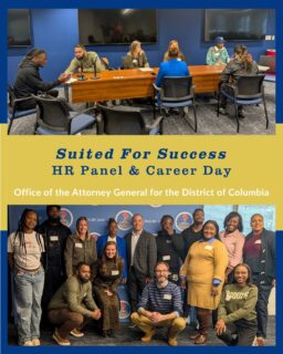 Hosted by @dcattorneygeneral the #suitedforsuccess cohort heard from employers and HR specialists about success in hiring and in the workplace 🏆

Up next 📆 the cohort will participate in a #careerday to share their professional journey 💼