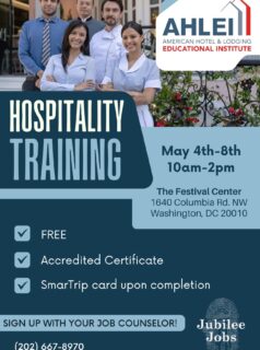 Earn your hospitality accreditation in ONE WEEK 💯

✅Conflict resolution
✅Anticipating guest needs
✅Industry core values and ethics

May 4-8 | 10am-2pm
@festivaldc 

 Sign up with your job counselor or call 202-667-8970