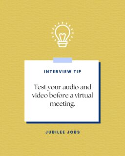 Last minute technology problems can throw off your game 💥

Give yourself plenty of time to:
🤫Find a quiet, distraction-free location 
💻Download the virtual meeting platform
📞Test your audio and video 

#jobinterview #interviewtips